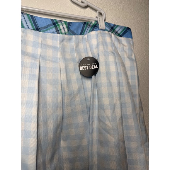 Forever 21 Blue Green Plaid Gingham Colorblock Pleated Mini Skirt Plus Size 0X - Picture 5 of 11
